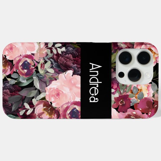 Moderne Fun Typografie bloemenachtergrond Case-Mate iPhone Case (Achterkant (horizontaal))