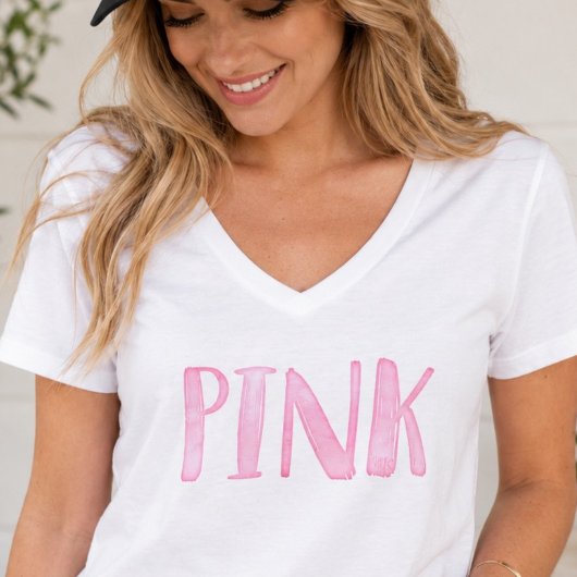 Moderne Fun Waterverf Roze T-shirt