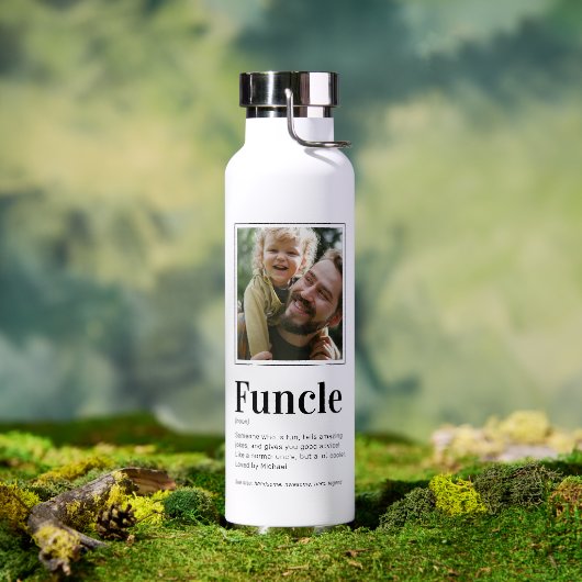 Moderne Funcle Oom Foto Waterfles (Buiten)