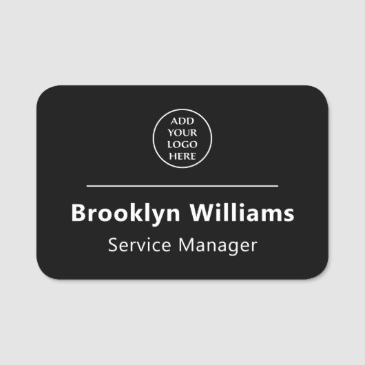 Moderne functietitel Medewerker Naam Bedrijfslogo Naamplaatje (Voorkant)