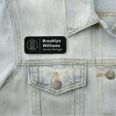 Moderne functietitel Medewerkernaam Bedrijfslogo v Naamplaatje (In situ)