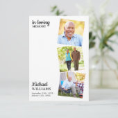 Moderne Funeral Custom 3 Photo Memorial Prayer Kaa (Staand voorkant)