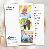 Moderne Funeral Custom 3 Photo Memorial Prayer Kaa