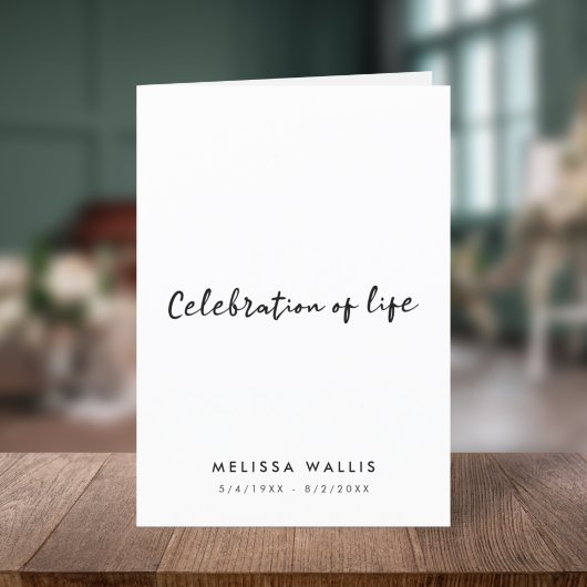 Moderne Funeral Order of Service Celebration Folde Programma