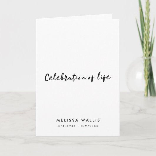 Moderne Funeral Order of Service Celebration Folde Programma (Voorkant)