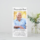 Moderne Funeral Photo Memorial Prayer Bladwijzer K Bedankkaart (Staand voorkant)