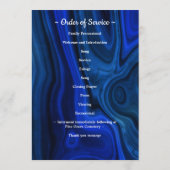 Moderne Funeral Photo Order of Service Blue Marble Programmakaart (Achterkant)