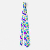 Moderne Funky 80s Memphis Geometric Pattern Stropdas (Achterkant)