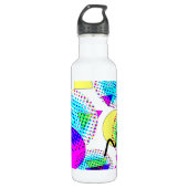 Moderne Funky 80s Memphis Geometric Pattern Waterfles (Voorkant)