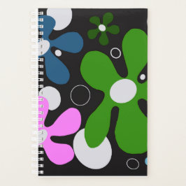 Moderne, funky blauwe, groene & roze bloemen. planner