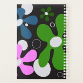 Moderne, funky blauwe, groene & roze bloemen. planner (Achterkant)