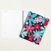 Moderne, funky, blauwe, roze bloemen. planner (Display)
