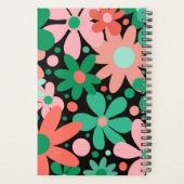 Moderne, funky bloemen in roze, groen en koraal. planner (Achterkant)