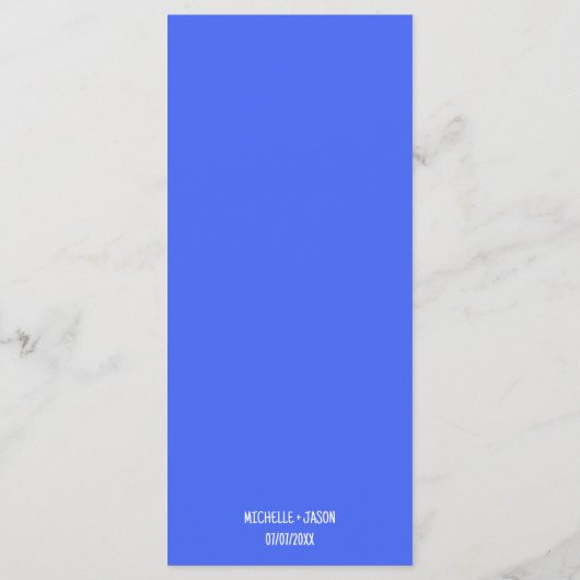 Moderne funky grillige blauwe hand getrokken boog menu (Achterkant)