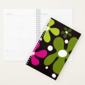 Moderne, funky groene & roze bloemen planner (Display)