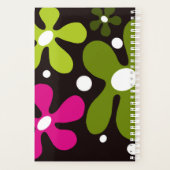Moderne, funky groene & roze bloemen planner (Achterkant)