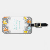 Moderne, funky kerstbomen patroon, monogram bagagelabel (Voorkant horizontaal)