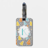 Moderne, funky kerstbomen patroon, monogram bagagelabel (Achterkant verticaal)