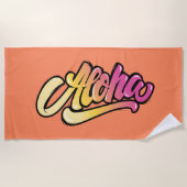 Moderne Funky Koraal | Vervaaagde Oranje Aloha Strandlaken (Voorkant)