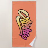 Moderne Funky Koraal | Vervaaagde Oranje Aloha Strandlaken (Voorkant)