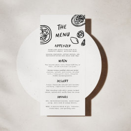 Moderne Funky Retro bruiloft Menu