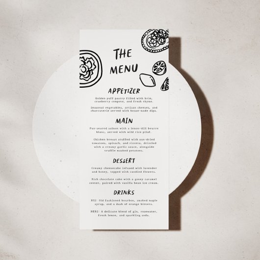 Moderne Funky Retro bruiloft Menu