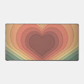 Moderne Funky Retro Kleurrijke Heart Desk Mat (Voorkant)