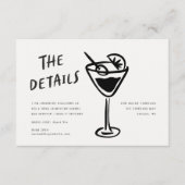 Moderne Funky Retro QR Code Trouwdetail Informatiekaartje (Voorkant)