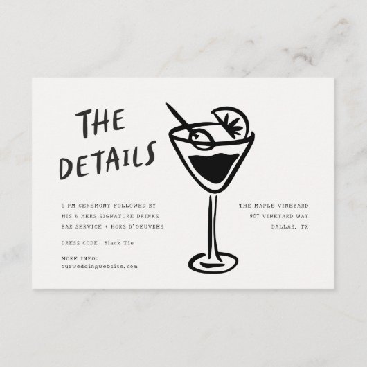 Moderne Funky Retro QR Code Trouwdetail Informatiekaartje (Voorkant)