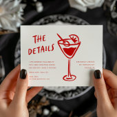 Moderne Funky Retro QR Code Trouwdetail Informatiekaartje