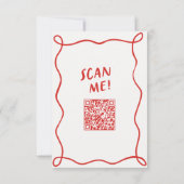 Moderne Funky Retro QR Code Trouwdetail Notitiekaartje (Achterkant)