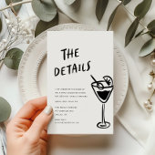 Moderne Funky Retro QR Code Trouwdetail Notitiekaartje