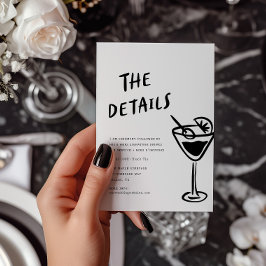 Moderne Funky Retro QR Code Trouwdetail Notitiekaartje