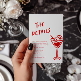 Moderne Funky Retro QR Code Trouwdetail Notitiekaartje