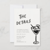 Moderne Funky Retro QR Code Trouwdetail Notitiekaartje (Voorkant)