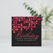 Moderne Funky Stylish Party Birthday Invitations Kaart (Staand voorkant)
