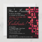 Moderne Funky Stylish Party Birthday Invitations Kaart (Achterkant)