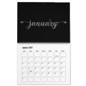 Moderne Funky zwart-witte kalender (Jan 2027)