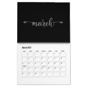 Moderne Funky zwart-witte kalender (Mar 2027)