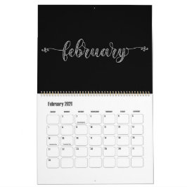 Moderne Funky zwart-witte kalender