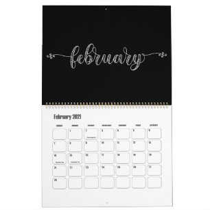 Moderne Funky zwart-witte kalender