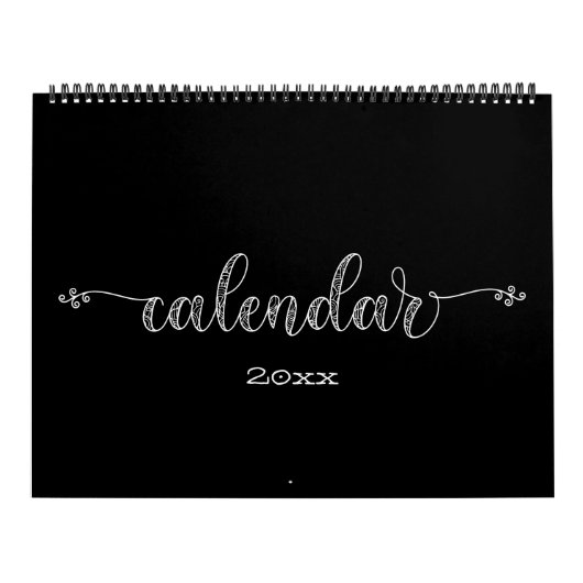 Moderne Funky zwart-witte kalender (Hoes)