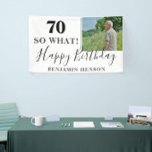 Moderne Funny 70, wat 70e verjaardag foto Spandoek (Beurs)