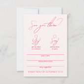Moderne Funny Calligraphy Blush Pink RSVP-kaart RSVP Kaartje (Voorkant)