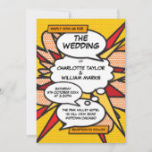 Moderne Funny Comic Book Pop Art Huwelijk Kaart (Voorkant)