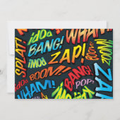 Moderne Funny Comic Book Trouwkaart Save The Date (Achterkant)