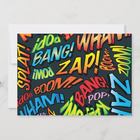 Moderne Funny Comic Book Trouwkaart Save The Date (Achterkant)