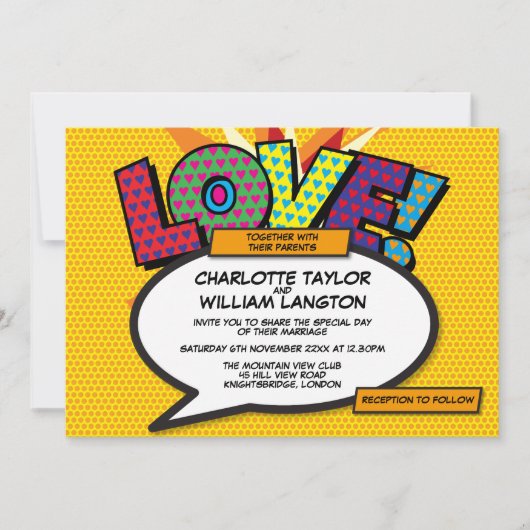 Moderne Funny Comic Strip Liefde Bruiloft Kaart (Voorkant)