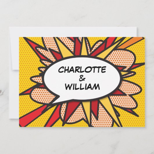 Moderne Funny Comic Strip Liefde Bruiloft Kaart (Achterkant)