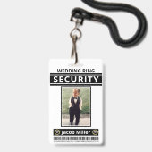 Moderne Funny Custom Foto Ring Bearer ID Security Badge (Voorzijde met lanyard)